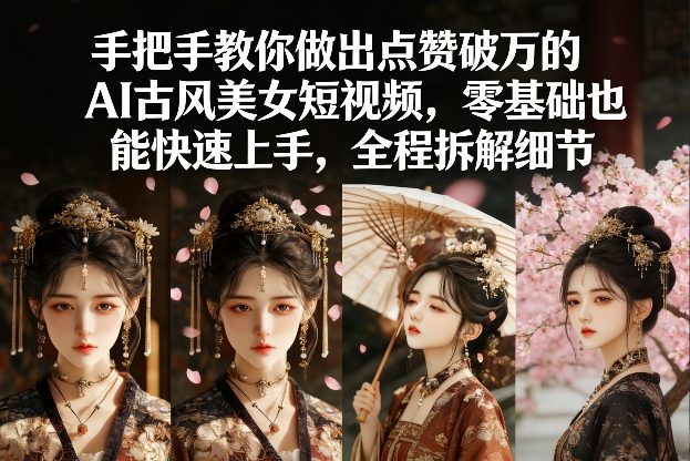 手把手教你做出点赞破万的AI古风美女短视频，零基础也能快速上手，全程拆解细节-创业资源网