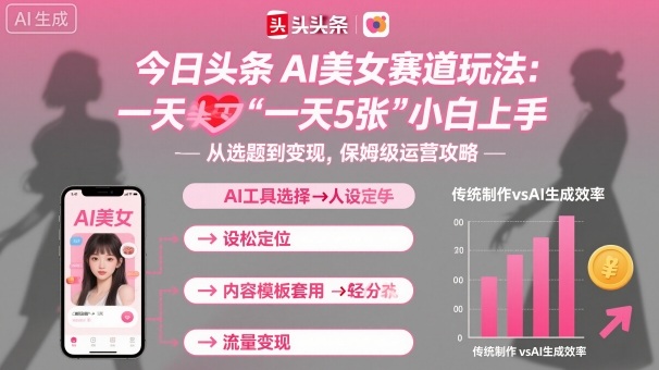 今日头条AI美女赛道玩法，一天轻松5张，小白轻松上手-创业资源网
