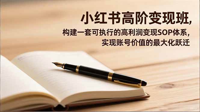 （16633期）小红书高阶变现班，构建一套可执行的高利润变现SOP体系，实现账号价值的最大化跃迁-创业资源网