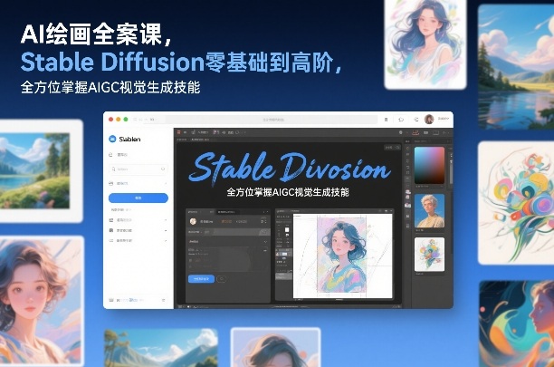 AI绘画全案课，Stable Diffusion零基础到高阶，全方位掌握AIGC视觉生成技能-创业资源网