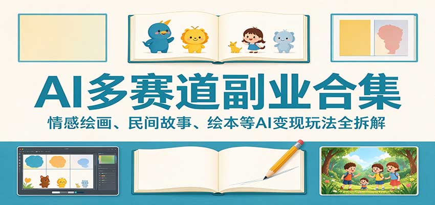 AI多赛道副业合集：情感绘画、民间故事、绘本等AI变现玩法全拆解-创业资源网