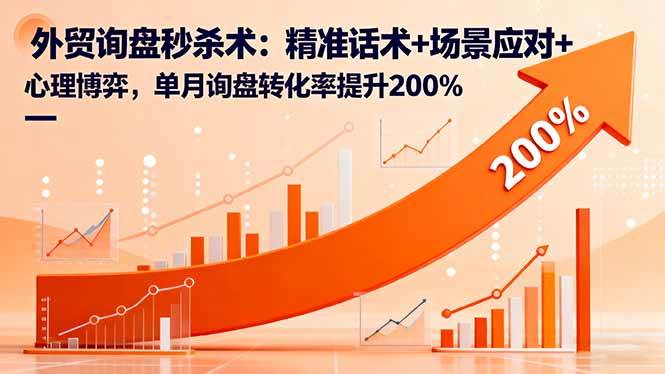 (16357期)外贸询盘秒杀术:精准话术+场景应对+心理博弈,单月询盘转化率提升200%-创业资源网