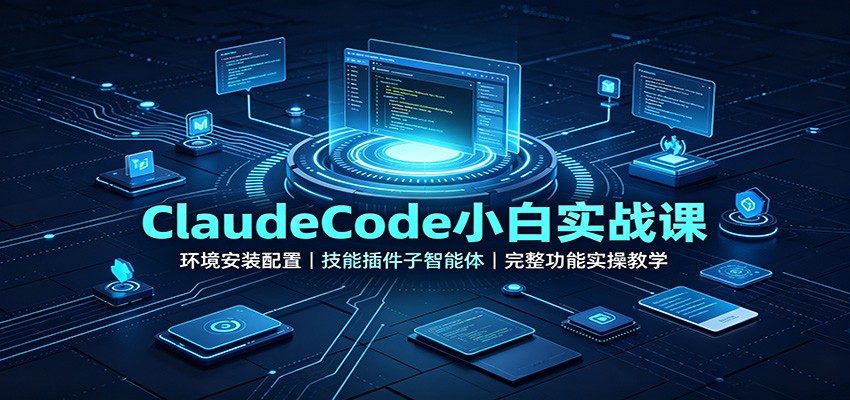 ClaudeCode小白实战课：环境安装配置，技能插件子智能体，完整功能实操教学-创业资源网