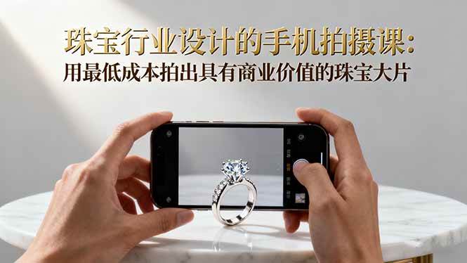 (16385期)珠宝行业设计的手机拍摄课:用最低成本拍出具有商业价值的珠宝大片!-创业资源网