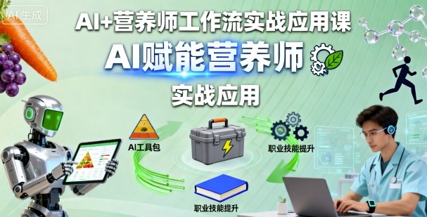 AI+营养师工作流实战应用课，AI赋能营养师-创业资源网