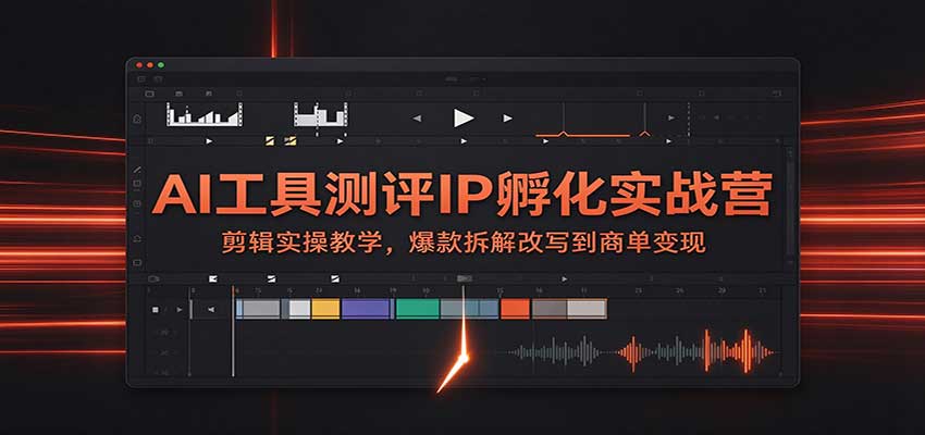 AI工具测评IP孵化实战营：剪辑实操教学，爆款拆解改写到商单变现-创业资源网