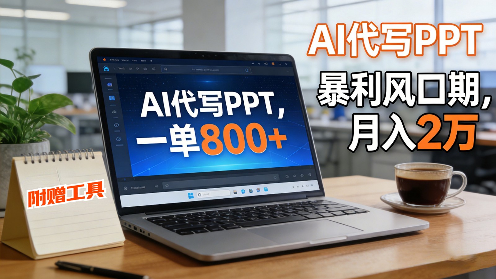 AI 代写做 PPT！一单狂赚 800+，风口期月入 2 万（工具 + 提示词直接送）-创业资源网