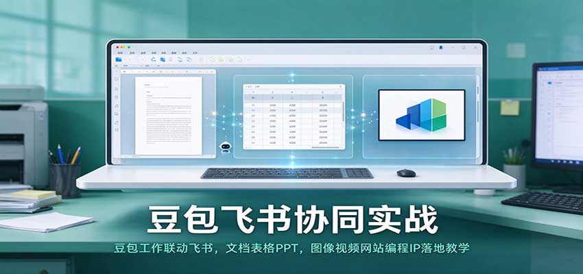 豆包飞书协同实战：豆包工作联动飞书，文档表格PPT，图像视频网站编程IP落地教学-创业资源网