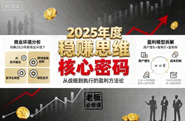 2025年度稳賺思维老板创业营，拆解2025年新商业环境下，企业实现持续盈利的核心密码-创业资源网