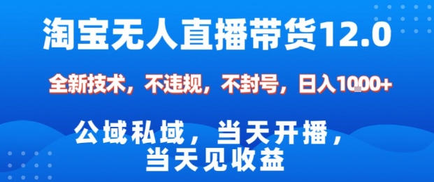 淘宝无人直播12.0，公域私域技术，不封号，不违规布局双十一流量风口，日入1k（独家技术）【揭秘】-创业资源网