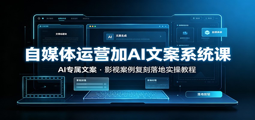 自媒体运营加AI文案系统课：：AI专属文案，影视案例复刻落地实操教程-创业资源网