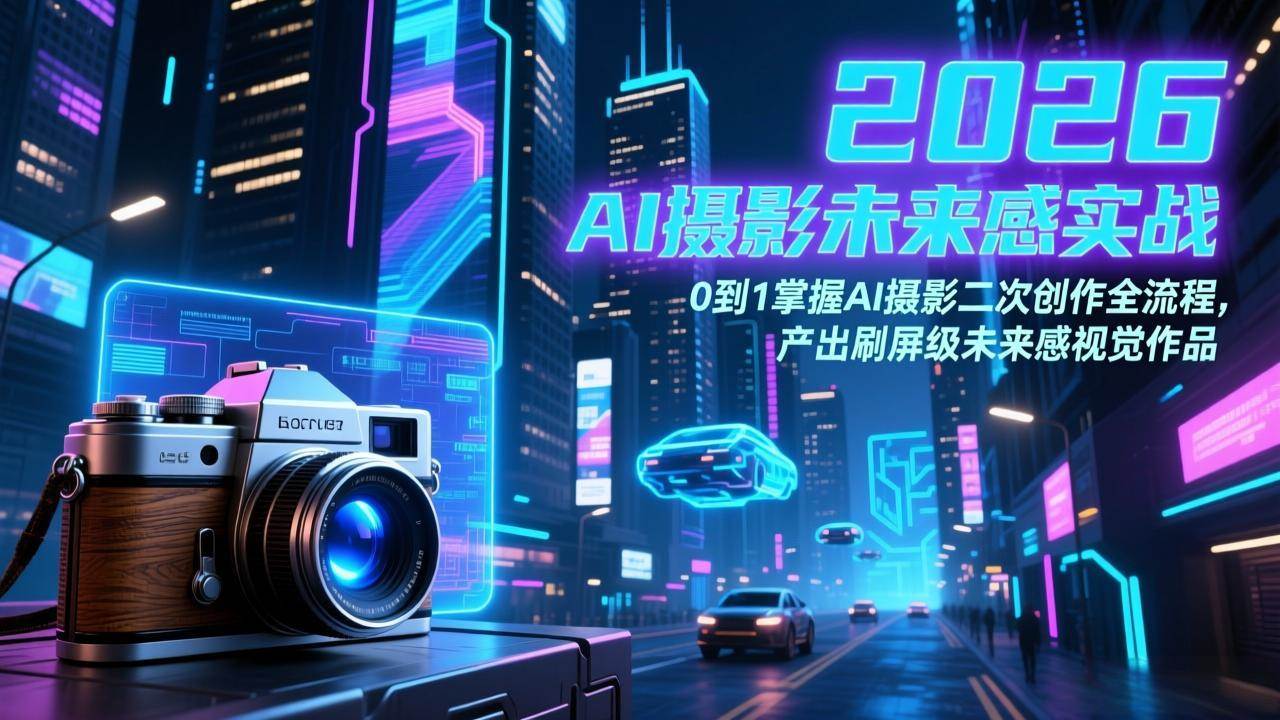 （17584期）2026 AI摄影未来感实战：0到1掌握AI摄影二次创作全流程，产出刷屏级未来感视觉作品-创业资源网