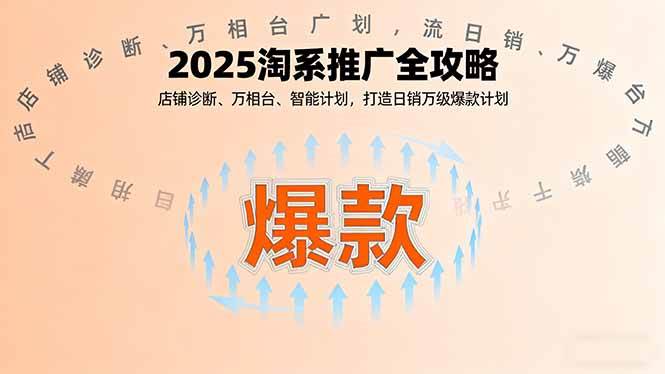 （16067期）2025淘系推广全攻略，店铺诊断、万相台、智能计划，打造日销万级爆款计划-创业资源网