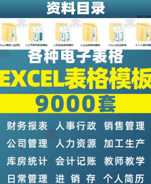 自费购买素材合集！超全Excel常用模版系列，分类清晰，共9000+套excel模型合集+个人简历素材-创业资源网