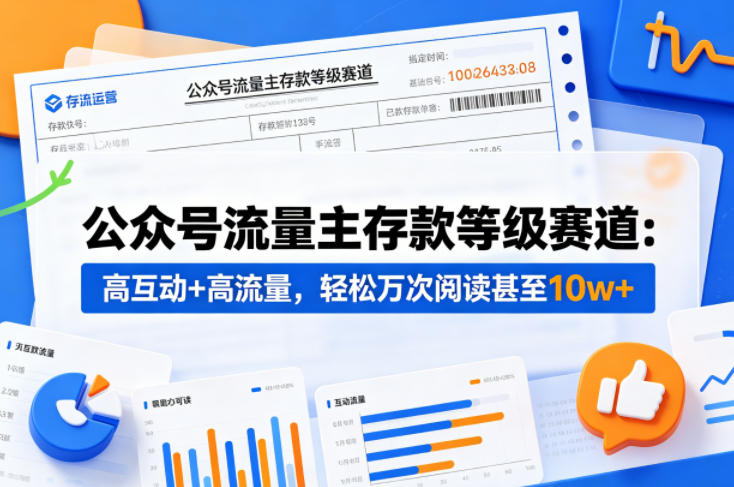 公众号流量主之存款等级赛道，高互动+高流量，轻松达到万次阅读，甚至10w+-创业资源网