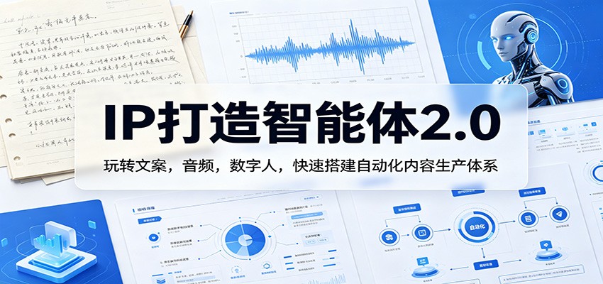 IP打造智能体2.0：玩转文案，音频，数字人，快速搭建自动化内容生产体系-创业资源网