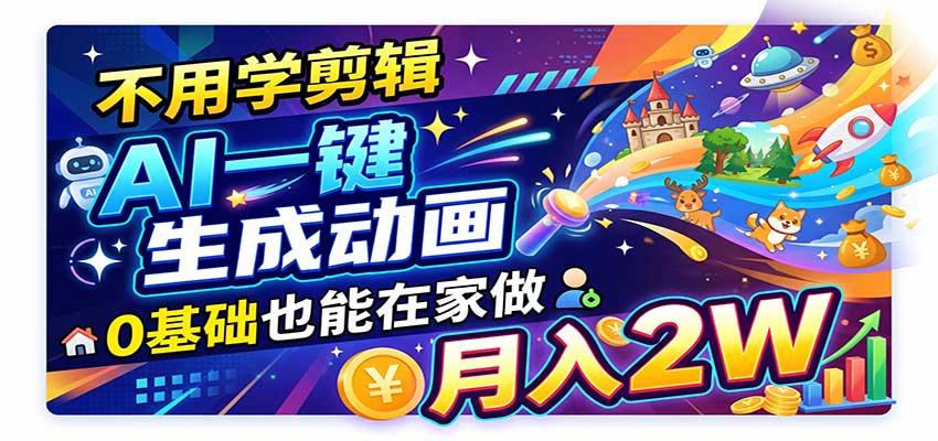 AI动画彻底爆了！一单500~800，全程派单，小白也能月入2W+-创业资源网