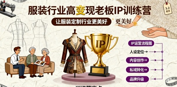 服装行业高变现老板IP训练营，让服装定制行业更美好-创业资源网