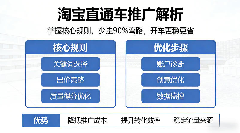 淘宝直通车推广解析，掌握核心规则，少走90%弯路，开车更稳更省-创业资源网