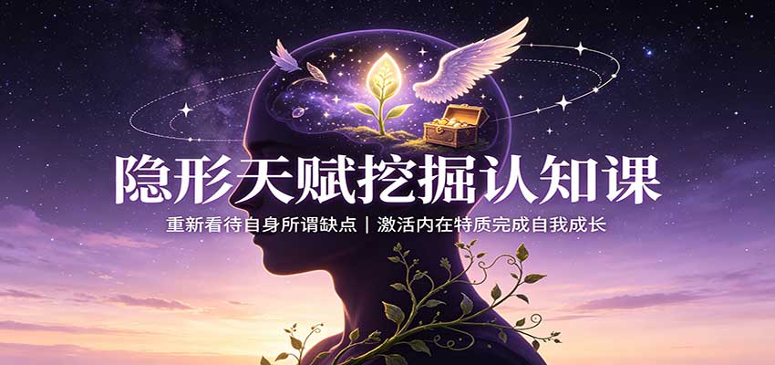 隐形天赋挖掘认知课：重新看待自身所谓缺点，激活内在特质完成自我成长-创业资源网
