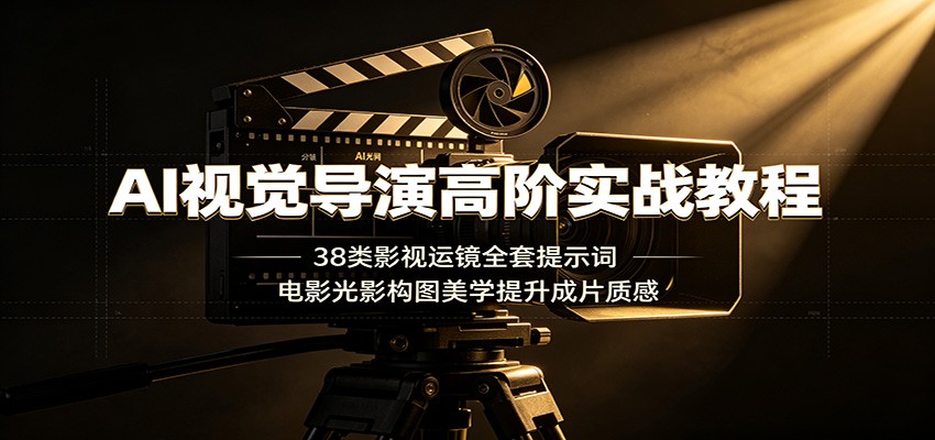 AI视觉导演高阶实战教程：38类影视运镜全套提示词，电影光影构图美学提升成片质感-创业资源网