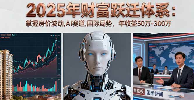 （16217期）2025年财富跃迁体系：掌握房价波动,AI赛道,国际局势，年收益50万-300万-创业资源网