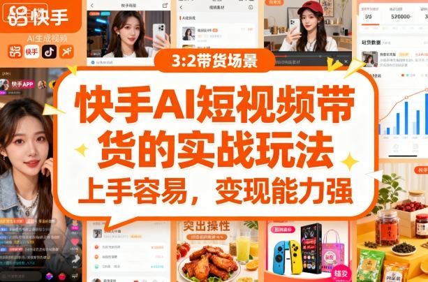 快手ai短视频带货的实战玩法，上手容易，变现能力强-创业资源网