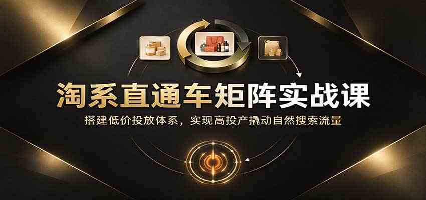 淘系直通车矩阵实战课：搭建低价投放体系，实现高投产撬动自然搜索流量-创业资源网