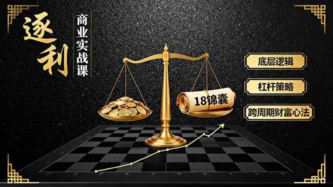 （16046期）《逐 利》商业实战课，底层逻辑、杠杆策略、18锦囊，跨周期财富心法-创业资源网