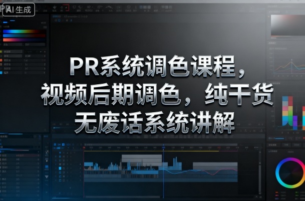 PR系统调色课程，视频后期调色，纯干货无废话系统讲解-创业资源网