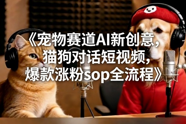宠物赛道AI新创意，猫狗对话短视频，爆款涨粉sop全流程-创业资源网