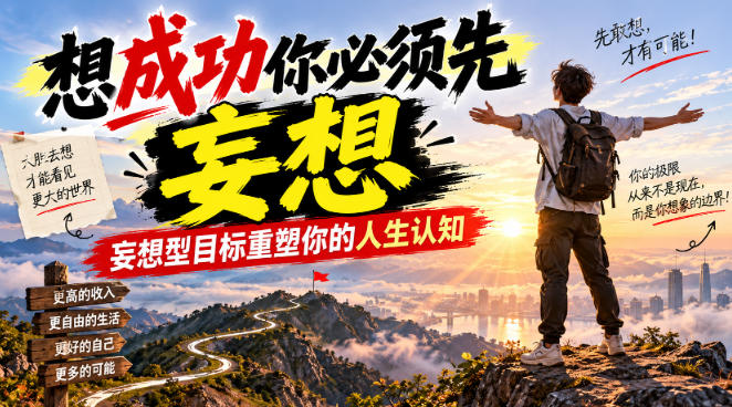 付费文章：想成功你必须先妄想，妄想型目标重塑你的人生认知-创业资源网