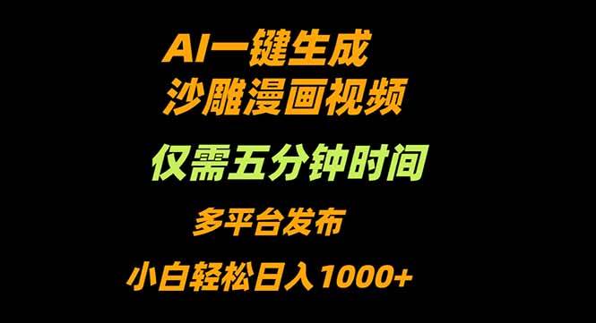 （16320期）AI一键生成沙雕动漫视频，只需5分钟，小白轻松日入1000+-创业资源网