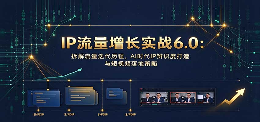 IP流量增长实战6.0：拆解流量迭代历程，AI时代IP辨识度打造与短视频落地策略-创业资源网