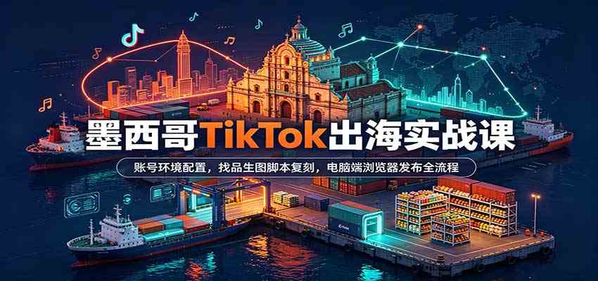 墨西哥TikTok出海实战课：账号环境配置，找品生图脚本复刻，电脑端浏览器发布全流程-创业资源网