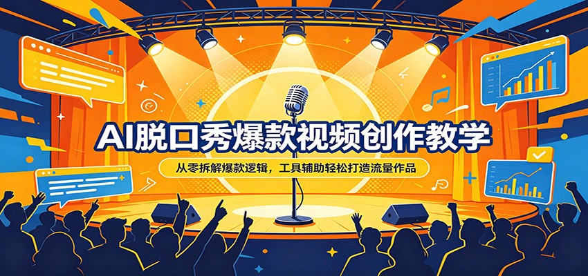 AI脱口秀爆款视频创作教学：从零拆解爆款逻辑，工具辅助轻松打造流量作品-创业资源网