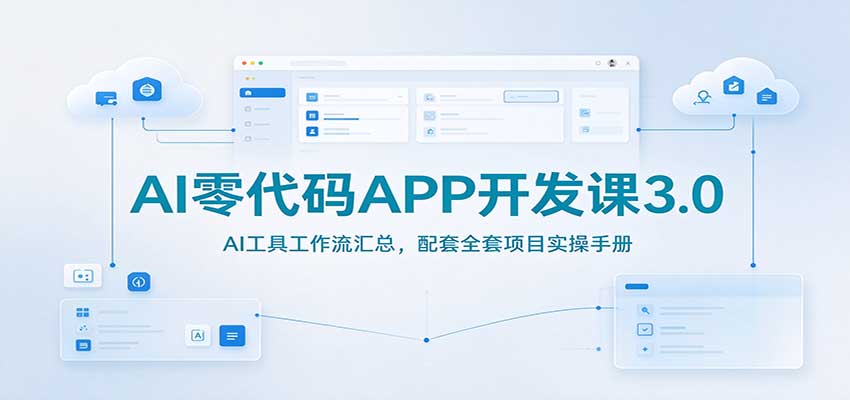 AI零代码APP开发课3.0：AI工具工作流汇总，配套全套项目实操手册-创业资源网
