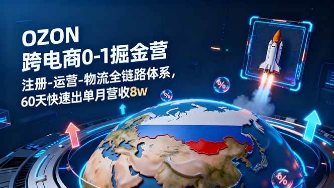 （16277期）OZON跨境电商0-1掘金营：注册-运营-物流全链路体系，60天快速出单月营收8w-创业资源网