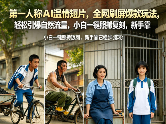 第一人称AI温情短片，全网刷屏爆款玩法，轻松引爆自然流量，小白一键照搬复刻，新手靠它稳步涨粉-创业资源网
