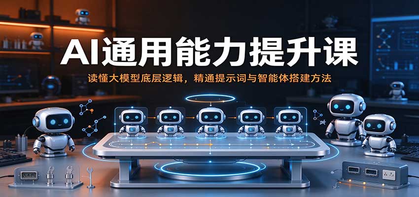 AI通用能力提升课：读懂大模型底层逻辑，精通提示词与智能体搭建方法-创业资源网