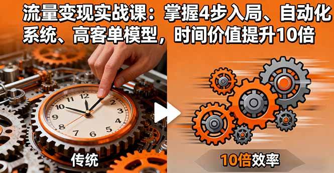 （16197期）流量变现实战课：掌握4步入局、自动化系统、高客单模型，时间价值提升10倍-创业资源网