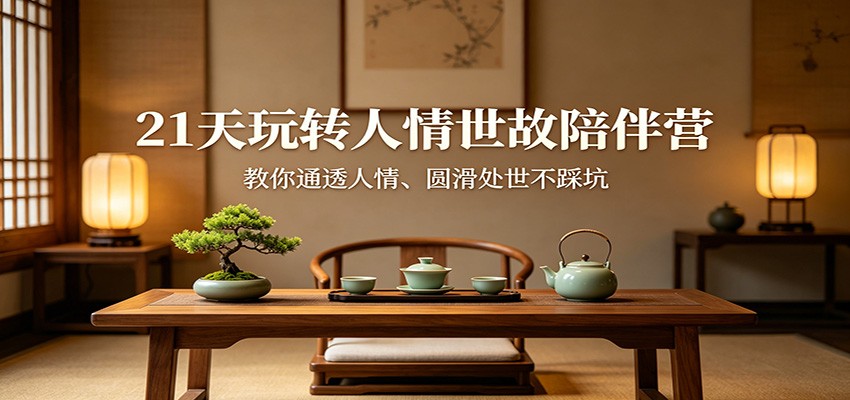 21天玩转人情世故陪伴营：教你通透人情、圆滑处世不踩坑-创业资源网