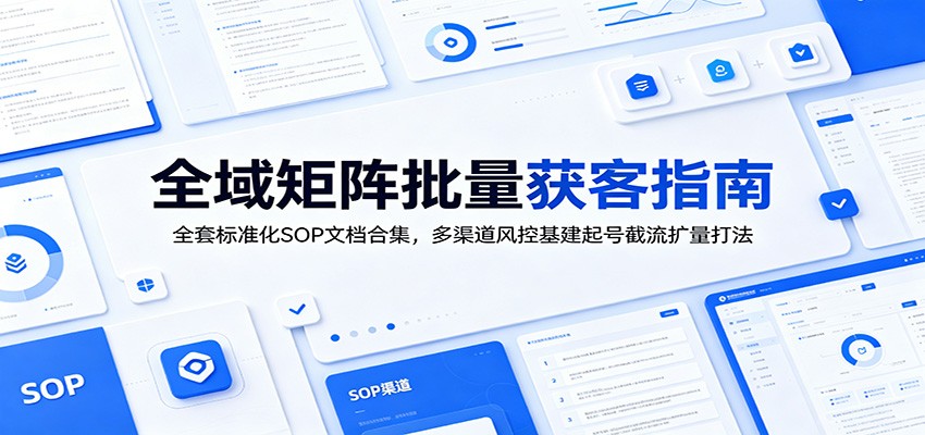 全域矩阵批量获客指南：全套标准化SOP文档合集，多渠道风控基建起号截流扩量打法-创业资源网