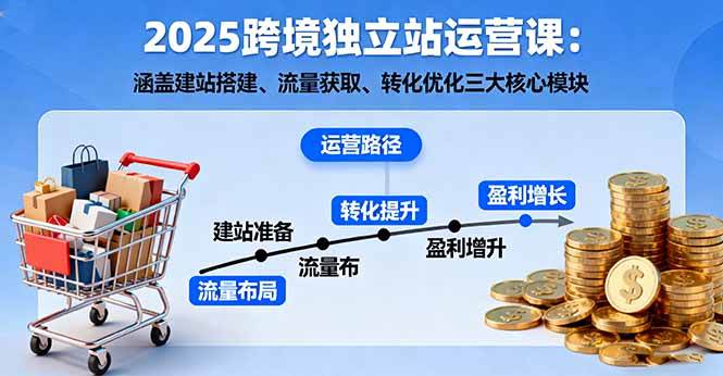 （16211期）2025跨境独立站运营课：涵盖建站搭建、流量获取、转化优化三大核心模块-创业资源网