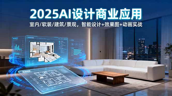 （16052期）2025AI设计商业应用：室内/软装/建筑/景观，智能设计+效果图+动画实战-创业资源网