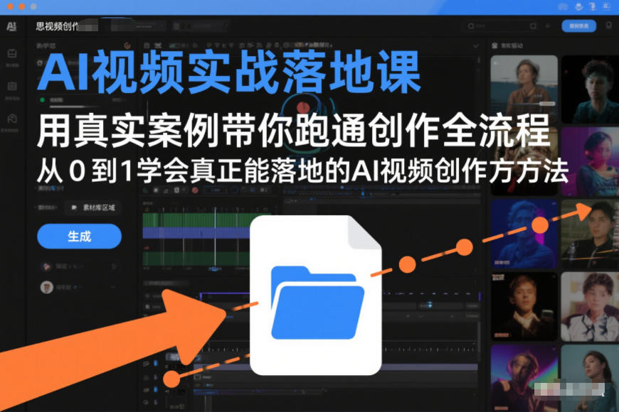 AI视频实战落地课，用真实案例带你跑通创作全流程，从0到1学会真正能落地的AI视频创作方法-创业资源网