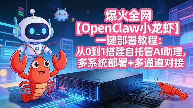 （17612期）爆火全网【OpenClaw 小龙虾】一键部署教程：从0到1搭建自托管AI助理，多系统部署+多通道对接-创业资源网