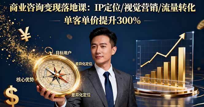 （16249期）商业咨询变现落地课：IP定位/视觉营销/流量转化，单客单价提升300%-创业资源网