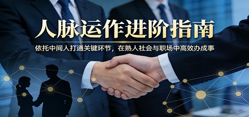付费文章：人脉运作进阶指南，依托中间人打通关键环节，在熟人社会与职场中高效办成事-创业资源网