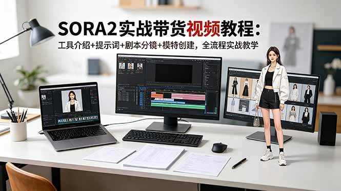 （18718期）SORA2实战带货视频教程：工具介绍+提示词+剧本分镜+模特创建，全流程实战教学-创业资源网